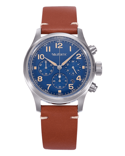 MF 39mm military Style Solar Movement Chronograph