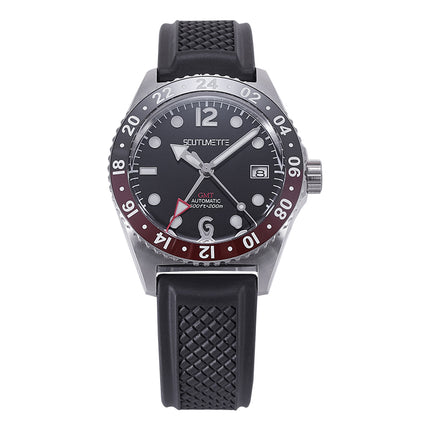 NH34 Auto GMT Ceramic Bezel Homage Watch Rubber T062