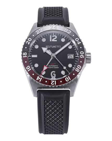 NH34 Auto GMT Ceramic Bezel Homage Watch Rubber T062