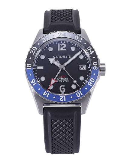 NH34 Auto GMT Ceramic Bezel Homage Watch Rubber T062